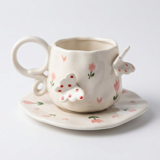 Porcelain Mug & Saucer